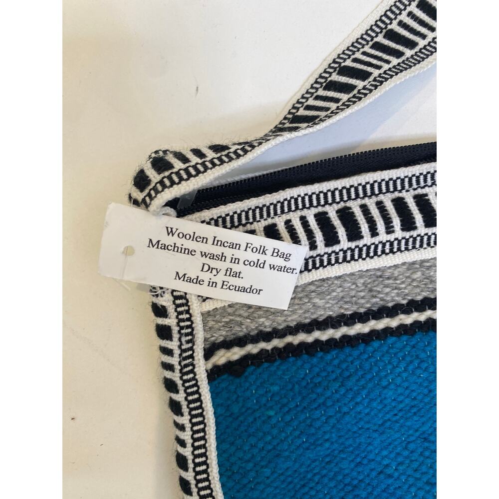 Woolen Incan Folk Bag Made in Ecuador NWT Zipper Double Side Woven Crossbody Bag - Picture 3 of 7
